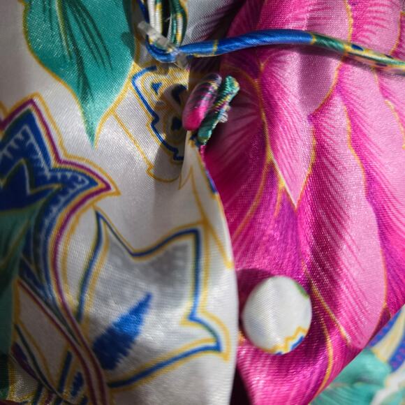 Vintage Victorias Secret Chemise Silky Floral Pink Gold Label Babydoll 90s Small - Picture 9 of 13